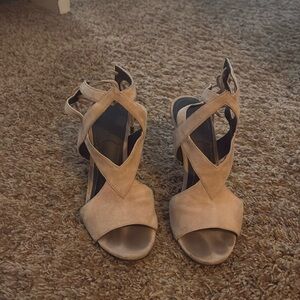 Suede tie sandals